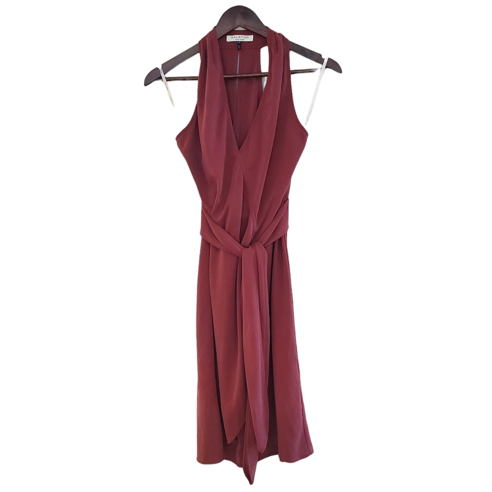 COPY - Halston Heritage Sleeveless Midi Dress Tie Waist Size Medium